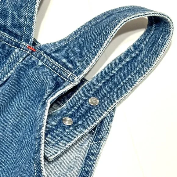 Vtg Carters Baby Embroidered Denim Overalls Jean Shortalls Shorts Beach Animals - Picture 10 of 15